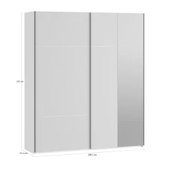 FORTE Szafa przesuwna z lustrem FITIO połysk 200 cm