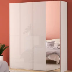 FORTE Szafa przesuwna z lustrem FITIO połysk 200 cm