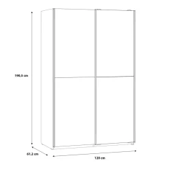 Szafy|Szafy Przesuwne|FORTE Szafa przesuwna z lustrem biała BABETTA