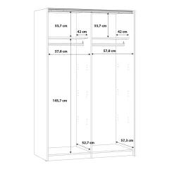 Szafy|Szafy Przesuwne|FORTE Szafa przesuwna z lustrem biała BABETTA