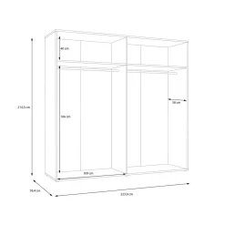 FORTE Szafa ubraniowa z ryflowaniem RANKIN