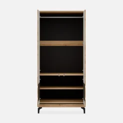 Szafy Uchylne|Furni Home Szafa z czarnym dekorem KRIS