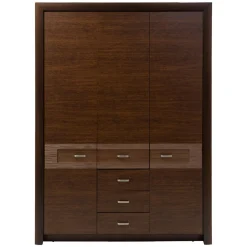 DiTrendi Szafa z drążkiem półkami i szufladami ciemny brąz PARIS