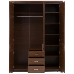 DiTrendi Szafa z drążkiem półkami i szufladami ciemny brąz PARIS