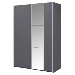 Szafy Z Lustrem|Szafy Przesuwne| Szafa z lustrem grafitowa BASTIA 150 cm