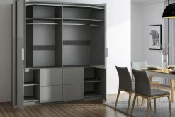 Szafy Przesuwne|inny Szafa z lustrem grafitowa WIEDEŃ