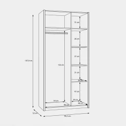 Szafy Uchylne|FORTE Szafa z oświetleniem OAK SQUERE