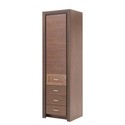 Szafy Uchylne|DiTrendi Szafa z półkami i szufladami wąska ciemny brąz PARIS
