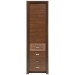 Szafy Uchylne|DiTrendi Szafa z półkami i szufladami wąska ciemny brąz PARIS