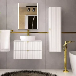 inny Szafka łazienkowa słupek biały mat BELT