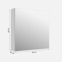 Szafki Łazienkowe|Szafki, Słupki I Półki Łazienkowe|inny Szafka łazienkowa wisząca z lustrem SANITA biały