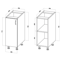 Szafki Kuchenne| Szafka dolna BASIC PLUS BP/D30 biały mat