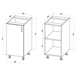 Szafka dolna BASIC PLUS BP/D40 biały mat