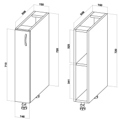 Szafki Kuchenne|inny Szafka dolna BASIC PLUS BP/D15 frez biały mat