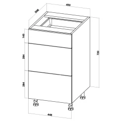 Szafki Kuchenne| Szafka dolna BASIC PLUS BP/D45S3 dąb craft złoty