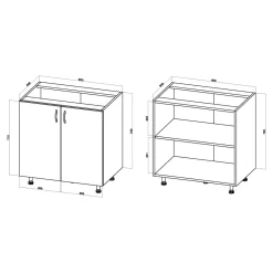 Szafki Kuchenne| Szafka dolna BASIC PLUS BP/D80 dąb craft złoty