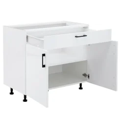 Szafki Kuchenne| Szafka dolna 2-drzwiowa z szufladą T/D90S1 biały połysk