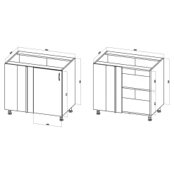 Szafka dolna narożna BASIC PLUS BP/DNLP cashmere