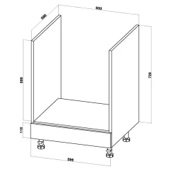 Szafki Kuchenne| Szafka dolna pod piekarnik BASIC PLUS BP/D60P clay grey