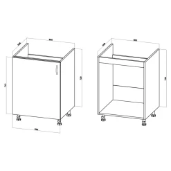 Szafki Kuchenne| Szafka dolna pod zlewozmywak BASIC PLUS BP/D60Z dąb craft złoty