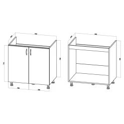 Szafki Kuchenne| Szafka dolna pod zlewozmywak BASIC PLUS BP/D80Z cashmere
