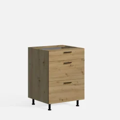 inny Szafka dolna stojąca z szufladami MILENA M/D60S3 dąb artisan