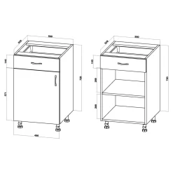 Szafki Kuchenne|inny Szafka dolna z szufladą BASIC PLUS BP/D50SR1 biały mat