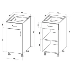 Szafka dolna z szufladą BASIC PLUS BP/D40SR1 alby blue