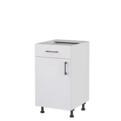 Szafki Kuchenne| Szafka dolna zamykana z szufladą TAVALI T/D45S1L/P biały połysk