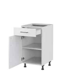 Szafki Kuchenne| Szafka dolna zamykana z szufladą TAVALI T/D45S1L/P biały połysk