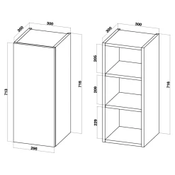 Szafka górna BASIC PLUS BP/G30 dąb craft złoty