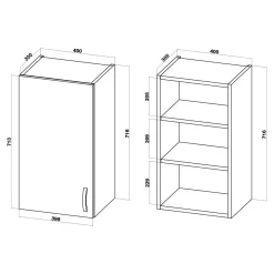 Szafki Kuchenne| Szafka górna BASIC PLUS BP/G40 sand barbera oak