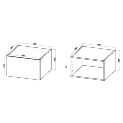 Szafka górna głęboka BASIC PLUS BP/G600-56 dark rockfort hickory