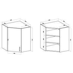 Szafka górna narożna BASIC PLUS BP/G60NW cashmere