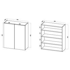 Szafka górna wysoka BASIC PLUS BP/G80-92 biały mat
