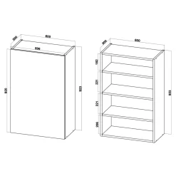 Szafka górna wysoka BASIC PLUS BP/G60-92 sand barbera oak