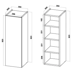 Szafki Kuchenne| Szafka górna wysoka BASIC PLUS BP/G30-92 biały mat