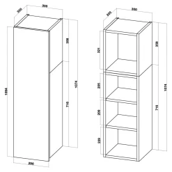 Szafki Kuchenne|inny Szafka górna wysoka BASIC PLUS BPMI/30-1F (72+36/1F) sand barbera oak