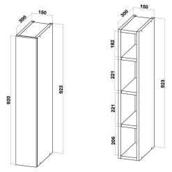 Szafka górna wysoka BASIC PLUS BP/G15-92 smoke green