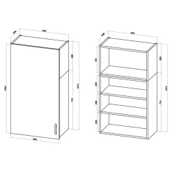 Szafki Kuchenne|inny Szafka górna wysoka BASIC PLUS BPMI/60-1F (72+36/1F) sand barbera oak