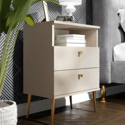 inny Szafka nocna wysoka beżowa HIGH