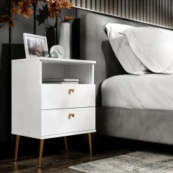 Szafki Nocne|Szafki|inny Szafka nocna wysoka biała HIGH