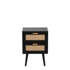 inny Szafka nocna z plecionką czarna CROSSE