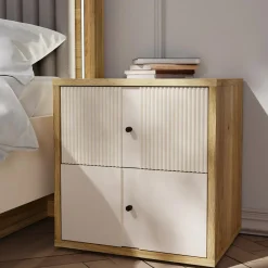 Szafki Nocne|Szafki|FORTE Szafka nocna z ryflowaniem RANKIN