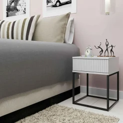 Szafka nocna z szufladą biała NOTTE