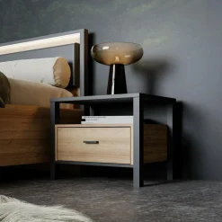 FORTE Szafka nocna z szufladą industrialna HIGH ROCK