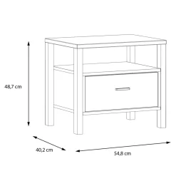 FORTE Szafka nocna z szufladą industrialna HIGH ROCK