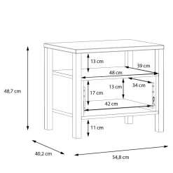 FORTE Szafka nocna z szufladą industrialna HIGH ROCK