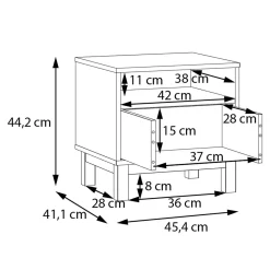 Szafki Nocne|Szafki|FORTE Szafka nocna z szufladą PENKRIDGE