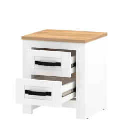 Szafki Nocne Dla Dzieci|Szafki Nocne| Szafka nocna z szufladami biała LANZETTE 2S
